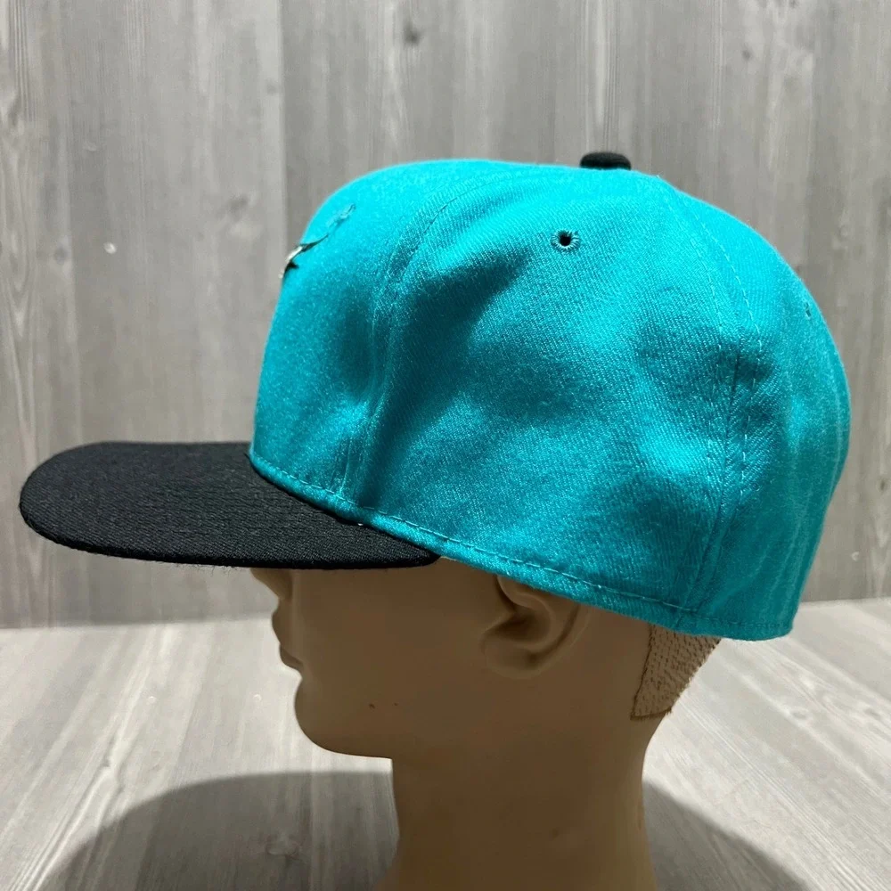 VTG Florida Marlins Sports Specialties Script Wool Fitted Hat 7‎ 3/8 Teal/Black